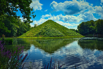 Pyramid in Branitz - Park - Cottbus - Germany - Beautiful - Water - F&uuml;rst - P&uuml;ckler - Lake - Green - Isle - Reflection - Summer - Island - Cloud	