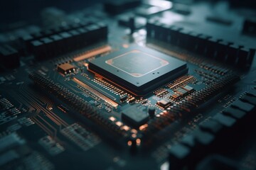 Fototapeta na wymiar An image showing advanced computer chip technology. Generative AI