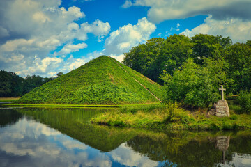 Pyramid in Branitz - Park - Cottbus - Germany - Beautiful - Water - Fürst - Pückler - Lake - Green - Isle - Reflection - Summer - Island - Cloud	