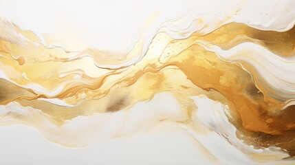 Liquid waves and stains. Gold abstract fluid art. Acrylic and oil paint flow monochrome.