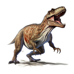 Ferocious Tyrannosaurus T-Rex on transparent background.