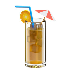 Orange Juice 3d Icon Illustration
