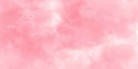 Pink sky with white clouds and blurred pattern background. Abstract watercolor red and white gradient background. Two-color gradient. Modern social media post background.