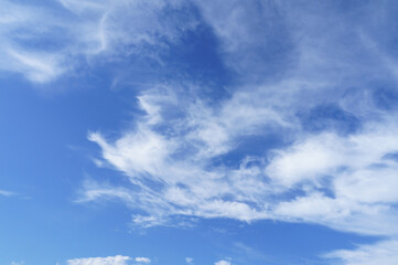 The sky with clouds. Blue sky and clouds. White clouds in the blue sky.