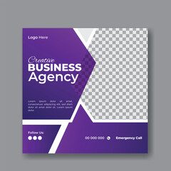 Vector corporate modern business social media post design template and Instagram advertising post and web banner design