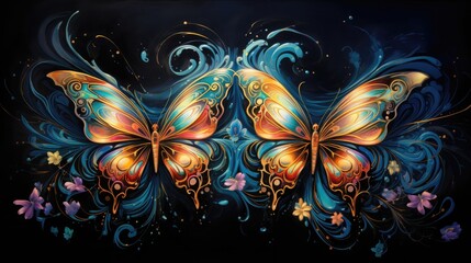 Shimmering butterflies.