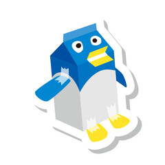 牛乳パック 工作 ペンギン ラベル