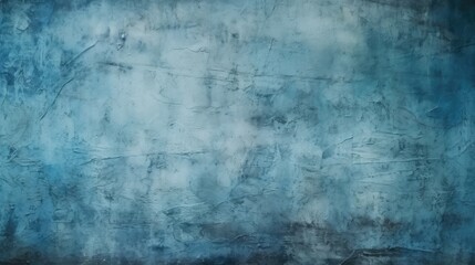 Toned painted old concrete wall with plaster. Dark blue vintage texture background with space for design. Close-up. Rough brush strokes. Grungy, grainy, uneven surface.