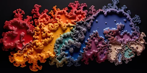 Foto op Aluminium Generative AI, Macro close-up colorful paint background, rainbow colors © DELstudio