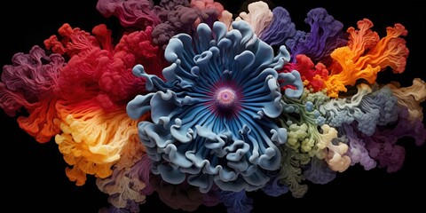 Generative AI, Macro close-up colorful paint background, rainbow colors