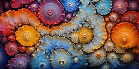 Generative AI, Macro close-up colorful paint background, rainbow colors