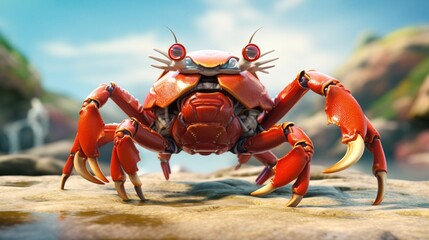 a cartoon crab shaman ultra high definition.Generative AI