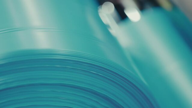 Machine Utilizing Polyethylene Facilitates the Production of Plastic Bags.