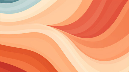 Background with Rainbow curve design, Retro style waves geometrical pattern illustration with yellow, orange, brown, and beige stripes decoration