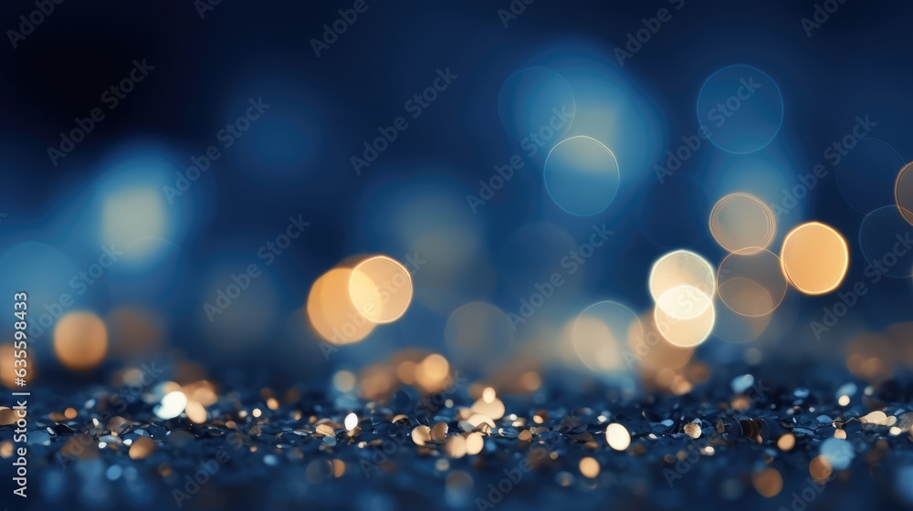 Wall mural navy blue bokeh background