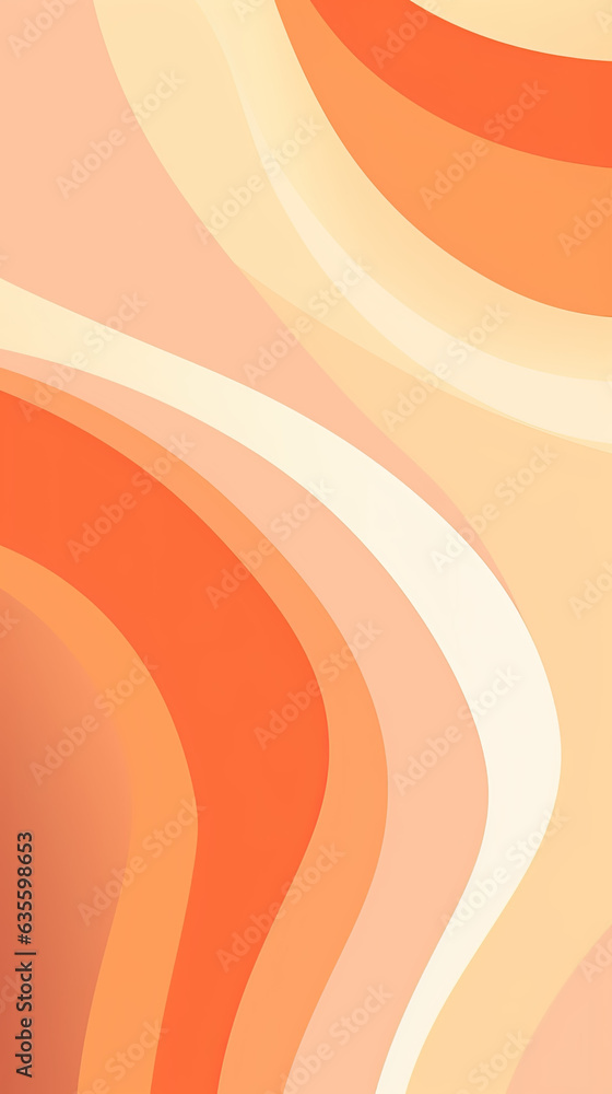 Poster background with rainbow curve design, retro style waves geometrical pattern illustration with yellow