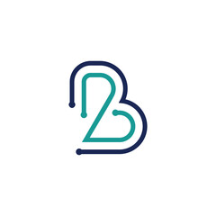 Letter B logo design icon vector with modern style