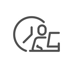 Work place related icon outline and linear vector.