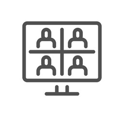 Work place related icon outline and linear vector.