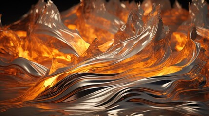 Wave of molten metal