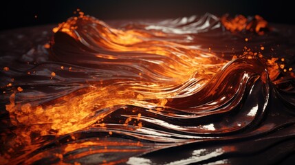 Wave of molten metal