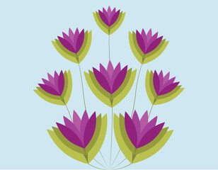 Plants and flowers Vector Illustrations