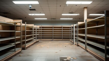 Empty store shelves. Generative AI