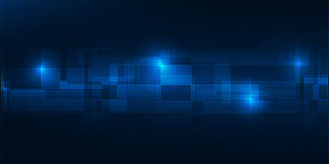 Vector illustration of futursitc grid line pattern with glowing dot on blue complex geometry optic planes.Digital innovation and technology concepts.