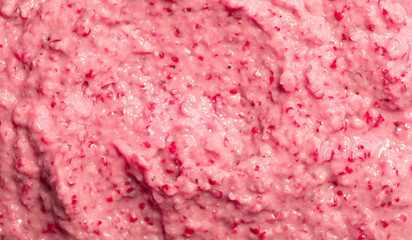 Berry yoghurt ice cream. Smoothies from fresh fruits and berries. Ice cream texture. Delicious sweet dessert close-up as a background.
