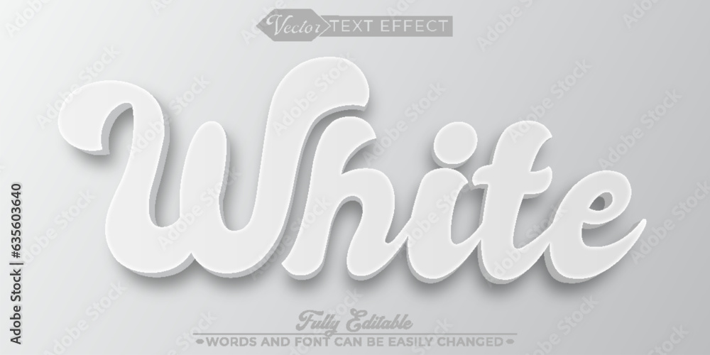 Wall mural elegant white vector editable text effect template