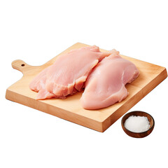 Partially sliced poultry on a transparent background