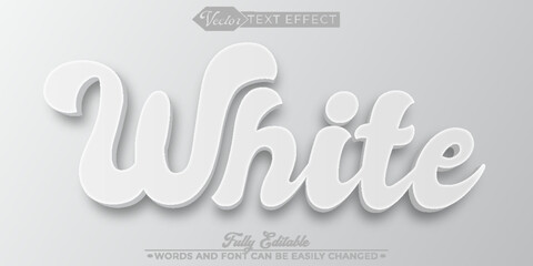 Elegant White Vector Editable Text Effect Template
