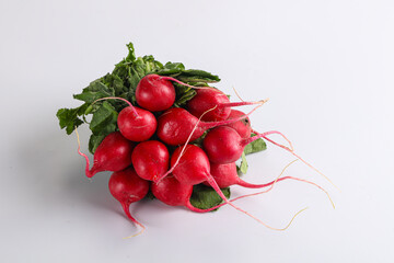 Ripe sweet juicy radish heap