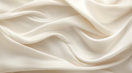 Waves of ivory satin fabric