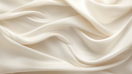 Fototapeta premium Waves of ivory satin fabric