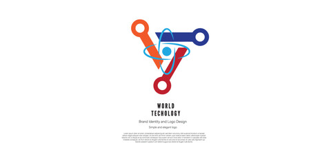 triangle modern technology logo design for graphic designer or web developer