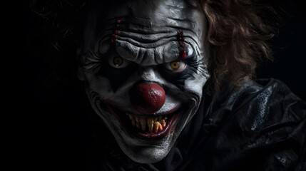 Un clown effrayant, généré par IA