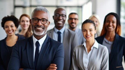 Obraz premium Corporate colleagues in a modern office. Generative AI