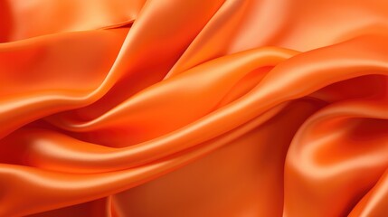 Obraz premium Waves of orange satin fabric