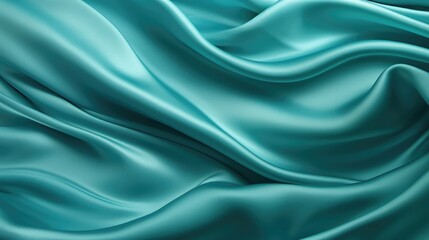 Obraz premium Waves of aquamarine satin fabric