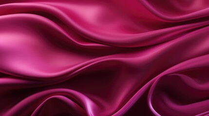 Obraz premium Waves of magenta satin fabric