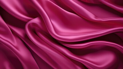 Waves of fuchsia satin fabric