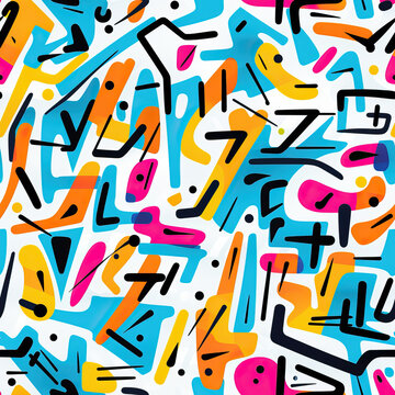 Funky doodles psychedelic repeat pattern