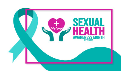 September is Sexual Health Awareness Month background template. Holiday concept. background, banner, placard, card, and poster design template with text inscription and standard color. vector