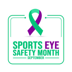 September is Sports Eye Safety Month background template. Holiday concept. background, banner, placard, card, and poster design template with text inscription and standard color. vector illustration.