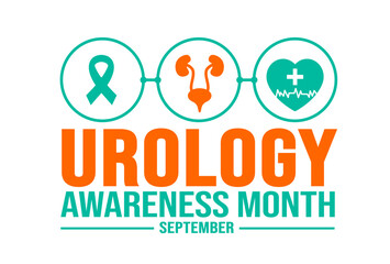 September is Urology Awareness Month background template. Holiday concept. background, banner, placard, card, and poster design template with text inscription and standard color. vector illustration.
