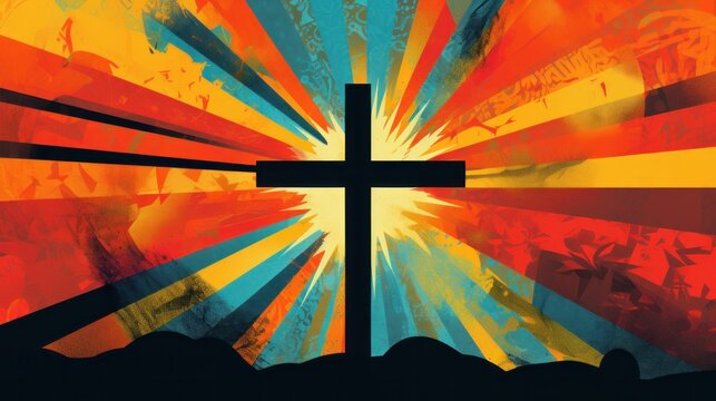 graphic design of a christian cross poster