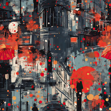 London street art collage travel moodboard, repeat pattern