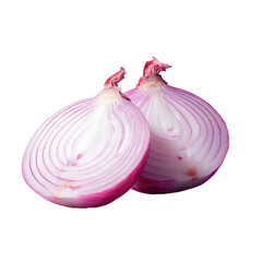 Red onion slices transparent background