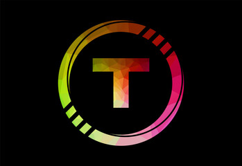 Obraz premium Low poly in a circle with monogram letter. Free Vector